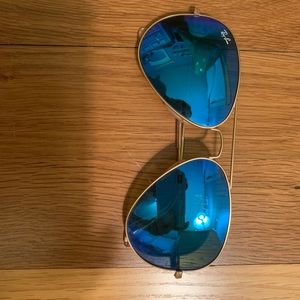 Blue-Tinted Ray Ban Aviators